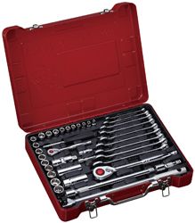 1/4", 1/2" Набор торцевых головок  и комбинированных ключей, метрический, 39 предметов