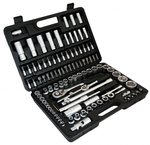 1/4", 1/2" Набор торцевых головок и торцевых головок со вставкой, метрический, 108 предметов